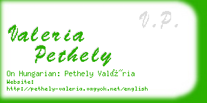 valeria pethely business card